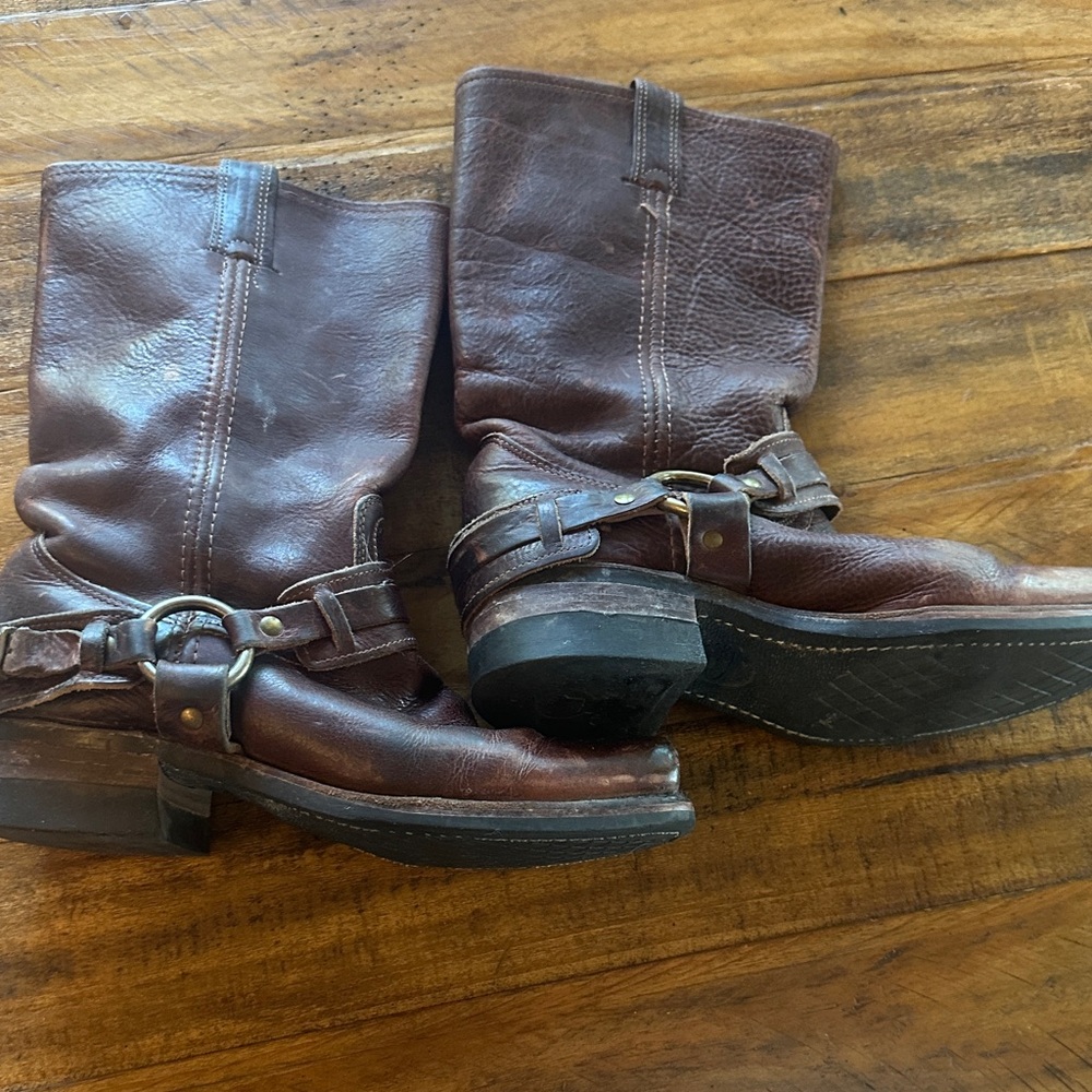 Vintage Frye Leather Harness Boots